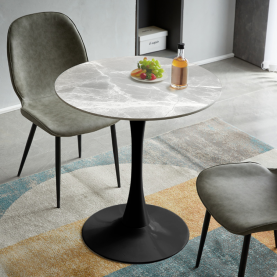 Étkezőasztal. szürke márvány/fekete. átmérő 90 cm. LORIAN TYP 1 Étkezőasztal. szürke márvány/fekete. átmérő 90 cm. LORIAN TYP 1