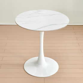 Étkezőasztal. világos márvány/fehér. átmérő 80 cm. LORIAN Étkezőasztal. világos márvány/fehér. átmérő 80 cm. LORIAN