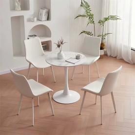 Étkezőasztal. világos márvány/fehér. átmérő 80 cm. LORIAN Étkezőasztal. világos márvány/fehér. átmérő 80 cm. LORIAN