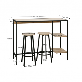 Bárszett 1+2. tolgy/fekete. POHOS