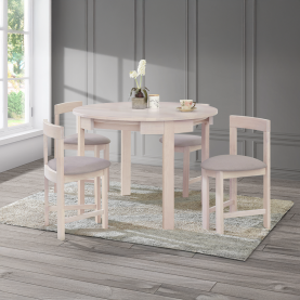 Étkezőgarnitúra 1+4. tomorfa. fehér faminta/szürkésbézs. DOMIO Étkezőgarnitúra 1+4. tomorfa. fehér faminta/szürkésbézs. DOMIO