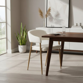 Dizájner étkezőszék. krémszínű/bükk. NIZAR TYP 1 Dizájner étkezőszék. krémszínű/bükk. NIZAR TYP 1