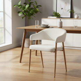 Dizájner étkezőszék. krémszínű/bükk. NIZAR TYP 1 Dizájner étkezőszék. krémszínű/bükk. NIZAR TYP 1