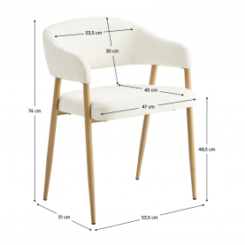 Dizájner étkezőszék. krémszínű/bükk. NIZAR TYP 1 Dizájner étkezőszék. krémszínű/bükk. NIZAR TYP 1