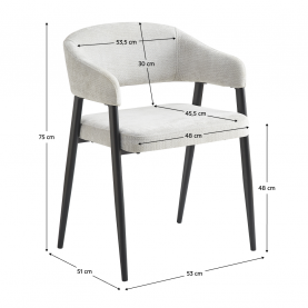 Dizájner étkezőszék. világosszürke/fekete. NIZAR TYP 2 Dizájner étkezőszék. világosszürke/fekete. NIZAR TYP 2