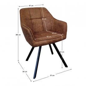 Forgó étkezőszék. sotétbarna szovet csiszolt bőr hatással. SAMANTA