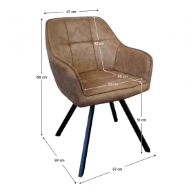 Forgó étkezőszék. szürkésbarna szovet csiszolt bőr hatással. SAMANTA