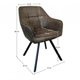 Forgó étkezőszék. zold szovet csiszolt bőr hatással. SAMANTA