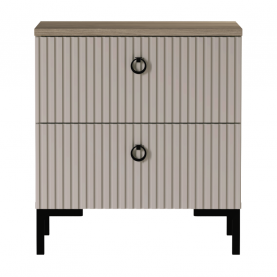 Éjjeliszekrény. szürkésbarna Taupe/silverjack tolgy. DOMCA 2S