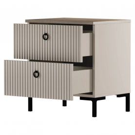 Éjjeliszekrény. szürkésbarna Taupe/silverjack tolgy. DOMCA 2S