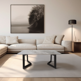 Dohányzóasztal. szürke márvány/fekete. SOFIAN