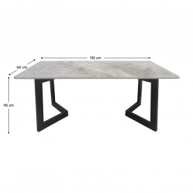 Dohányzóasztal. szürke márvány/fekete. SOFIAN