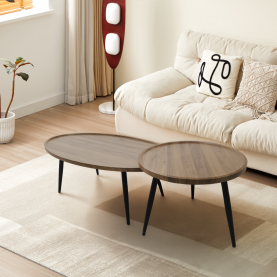 Dohányzóasztalok. 2 db-os szett. tolgy/fekete. SILVIO