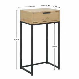 Kisasztal fiókkal. tolgy/fekete. LERTOS