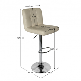 Bárszék. bézs műbőr/króm. KANDY 2 NEW