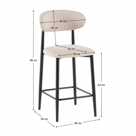 Bárszék. bézs szovet/fekete. ZAJDA TYP 2