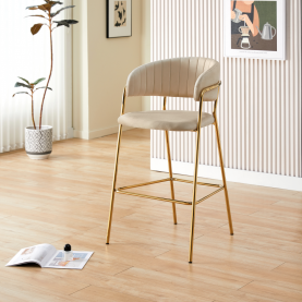 Design bárszék. bézs Velvet szovet/gold króm arany. DASMIN NEW TYP 2 Design bárszék. bézs Velvet szovet/gold króm arany. DASMIN NEW TYP 2