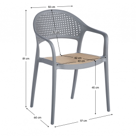 Rakásolható szék. szürke/bézs. LADIS