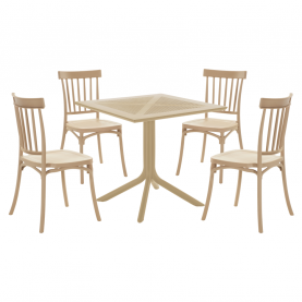 Rakásolható szék. világosbarna. SAZEN NEW