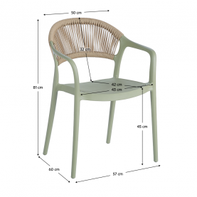 Rakásolható szék. zold/bézs. LEXTON
