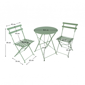Kerti szett 1+2. zold. acél. OBAX NEW