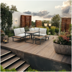 Kerti szett. fekete/krém/tolgy. FLOJD Kerti szett. fekete/krém/tolgy. FLOJD