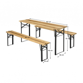Sorpad garnitúra 1+2. fa/fém. természetes/fekete. LORIS