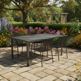 Kerti asztal. alumínium. fekete. ZINAN