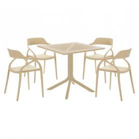 Kerti asztal. szürkésbarna Taupe. DENTON NEW