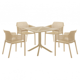 Kerti asztal. szürkésbarna Taupe. DENTON NEW