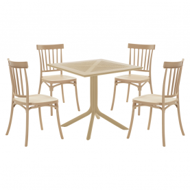 Kerti asztal. szürkésbarna Taupe. DENTON NEW