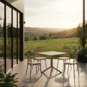 Kerti asztal. szürkésbarna Taupe. DENTON NEW