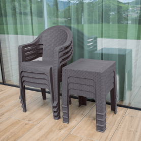 Kerti kisasztal rakásolható. szürke. ZAMA