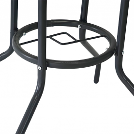 Étkezőasztal. fekete acél/edzett üveg. BORGEN NEW TYP 2