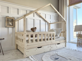 Házikóágy ágyneműtartóval GABBY PLUS