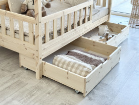 Házikóágy ágyneműtartóval GABBY PLUS