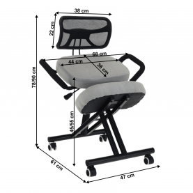 Ergonómikus térdeplőülés. szürkésbarna Taupe/fekete. RUFUS