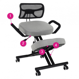 Ergonómikus térdeplőülés. szürkésbarna Taupe/fekete. RUFUS