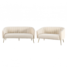 Design 3-as ülés kanapé. bézs Velvet szovet/gold króm-arany. BAGY