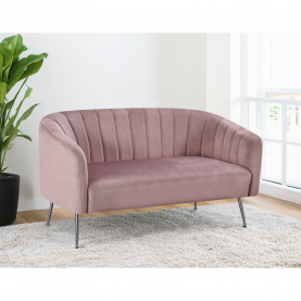 Design kétszemélyes kanapé. rózsaszín Velvet szovet/króm-ezüst. BAGY