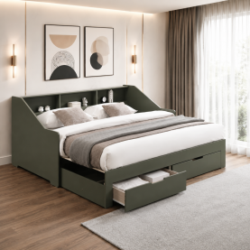 Kihúzható ágy. szürkészold. MONETA