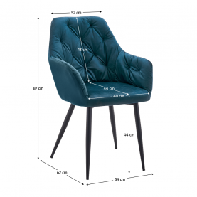 Design fotel. türkiz Velvet szovet. VERIO NEW