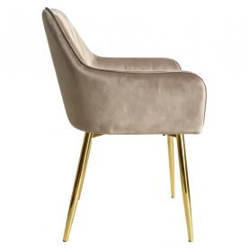 Étkezőfotel. szürkésbarna taupe Velvet szovet/gold króm-arany. ADLAR Étkezőfotel. szürkésbarna taupe Velvet szovet/gold króm-arany. ADLAR