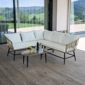 Kerti rattan szett. bézs/természetes/fekete. ARALY Kerti rattan szett. bézs/természetes/fekete. ARALY