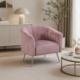 Design fotel. rózsaszín Velvet szovet/króm-ezüst. BAGY Design fotel. rózsaszín Velvet szovet/króm-ezüst. BAGY