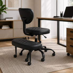 Ergonomikus térdeplőszék. fekete műbőr/fekete. SAMER Ergonomikus térdeplőszék. fekete műbőr/fekete. SAMER