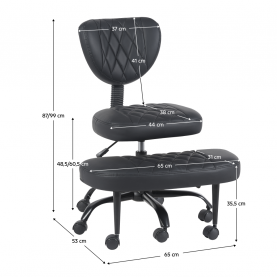 Ergonomikus térdeplőszék. fekete műbőr/fekete. SAMER Ergonomikus térdeplőszék. fekete műbőr/fekete. SAMER