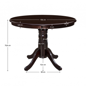 Étkezőasztal. kerek. gesztenye. átmérő 106 cm. TABLOS NEW Étkezőasztal. kerek. gesztenye. átmérő 106 cm. TABLOS NEW