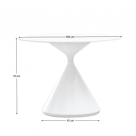 Étkezőasztal. világos márvány/fehér. átmérő 100 cm. VALER TYP 2