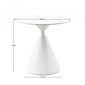 Étkezőasztal. világos márvány/fehér. átmérő 80 cm. VALER Étkezőasztal. világos márvány/fehér. átmérő 80 cm. VALER